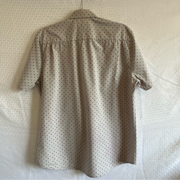 Peter Werth London Short Sleeve Button Down Collared Shirt Gray Size Medium - Picture 2 of 10